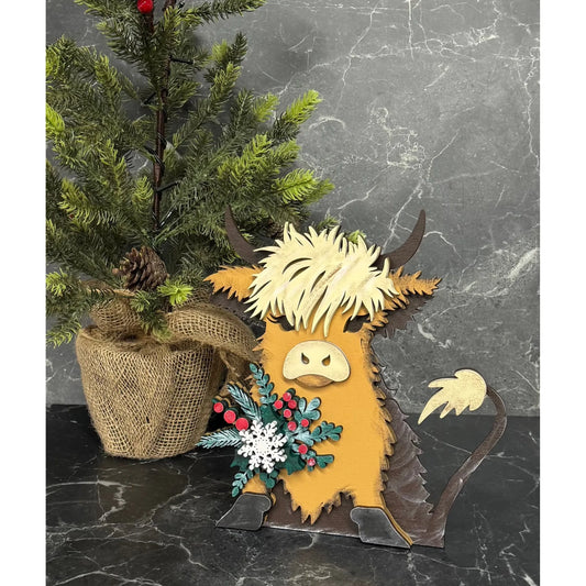 Jolly Highland Christmas Shelf Sitter   