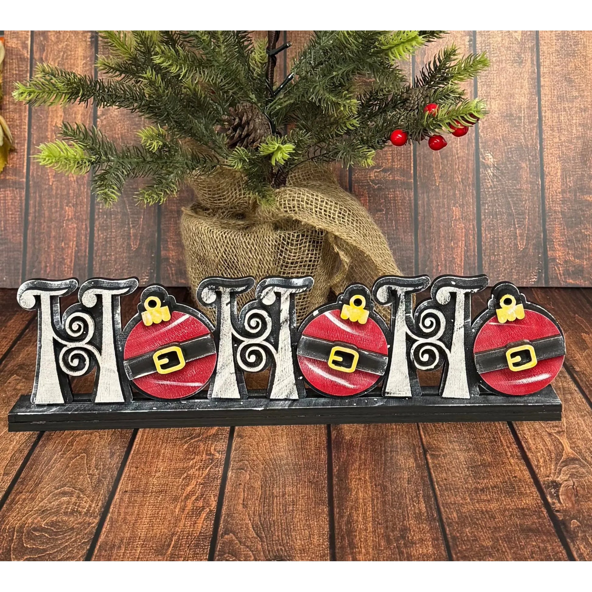 Ho Ho Ho Table Top Christmas Shelf Sitter   