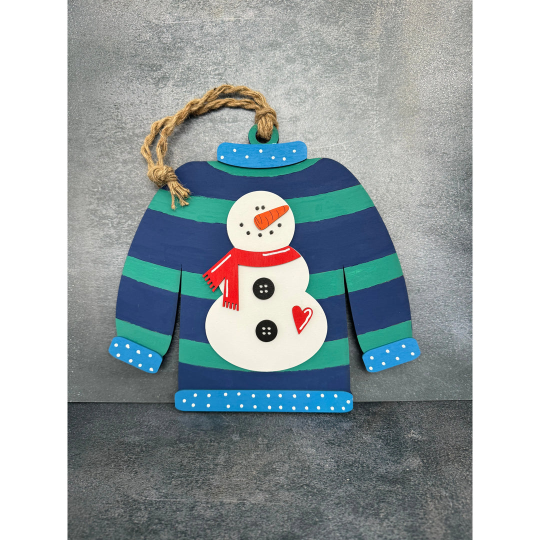 Ugly Sweater Sign Christmas Wall Décor Snowman  