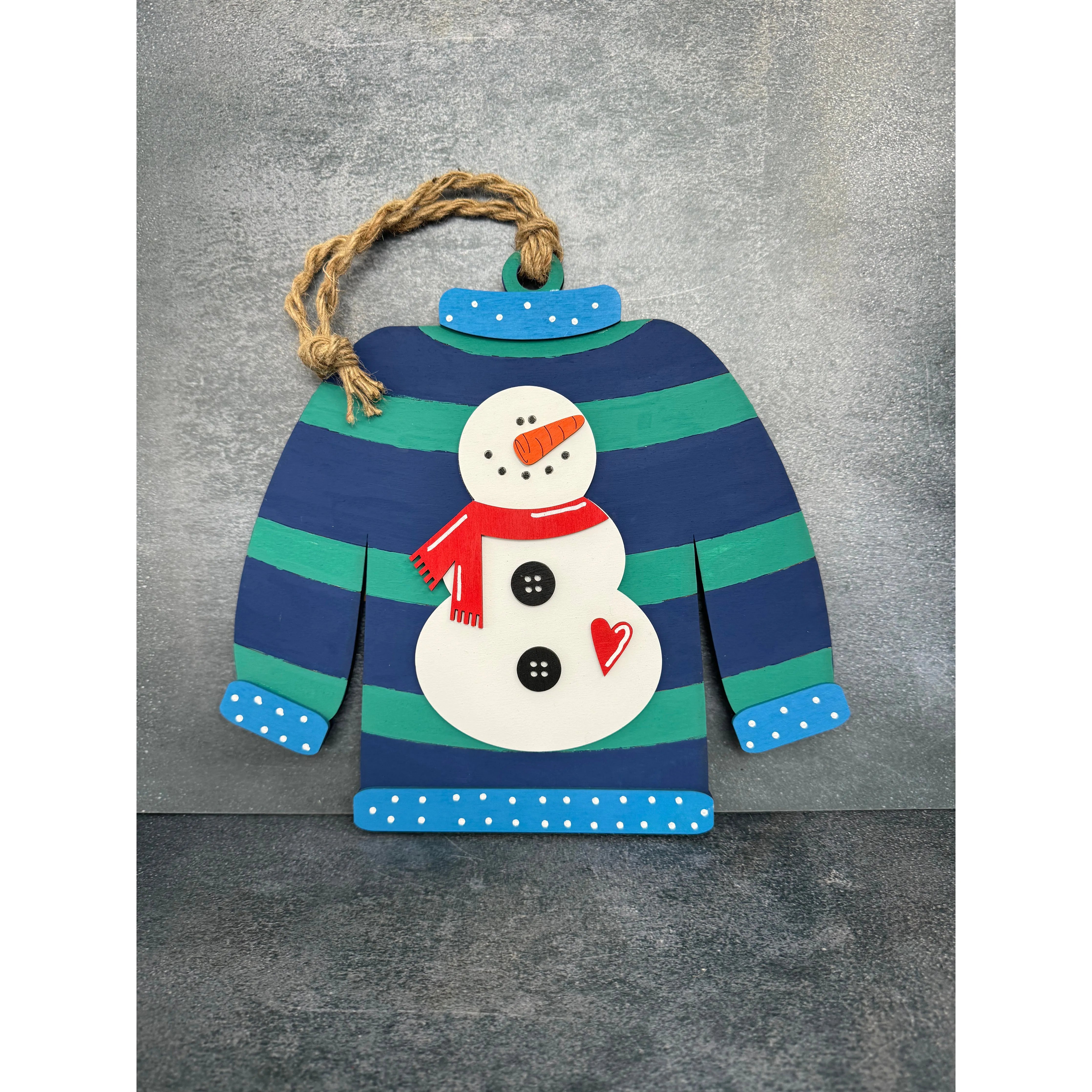 Ugly Sweater Sign Christmas Wall Décor Snowman  