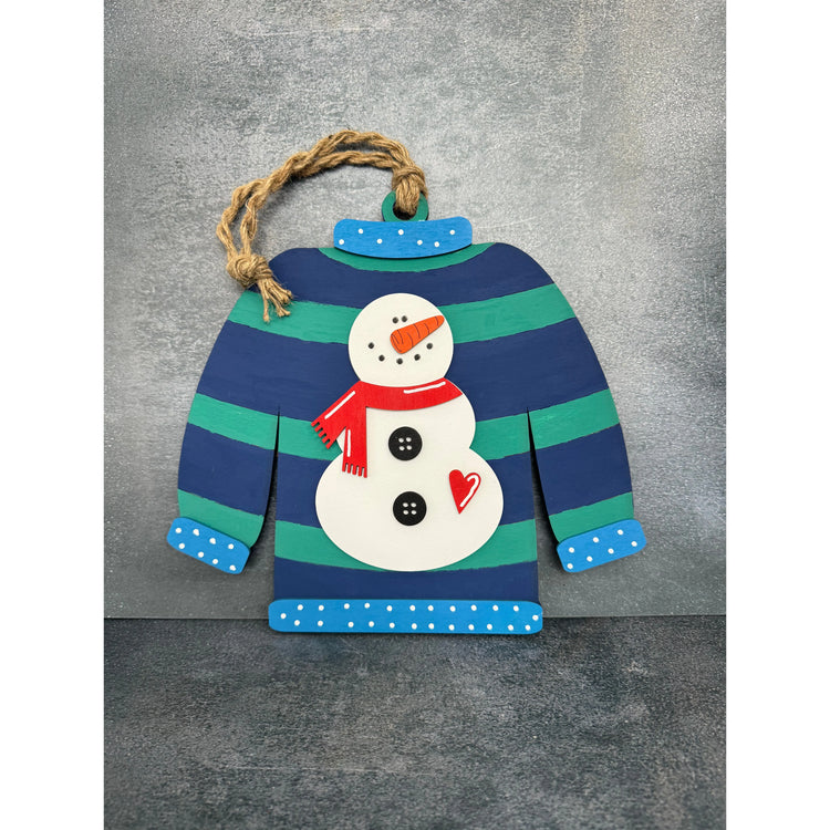Ugly Sweater Sign Christmas Wall Décor Snowman  