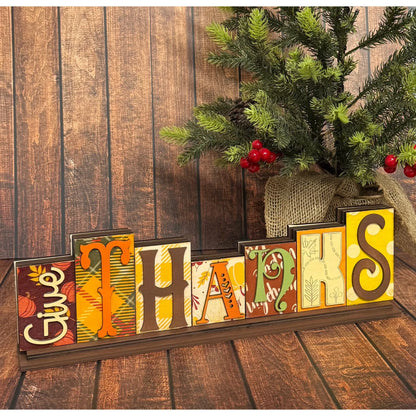 Harvest - Give Thanks Reversible Block Letters