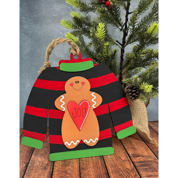 Ugly Sweater Sign Christmas Wall Décor Gingerbread  
