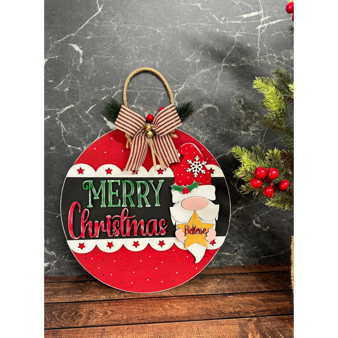 Merry Christmas Gnome Sign Christmas Wall Décor   