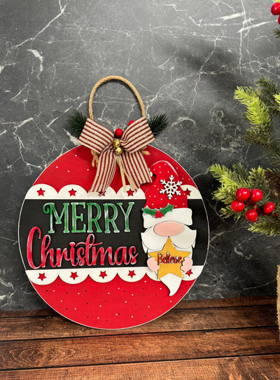 Merry Christmas Gnome Sign Christmas Wall Décor   