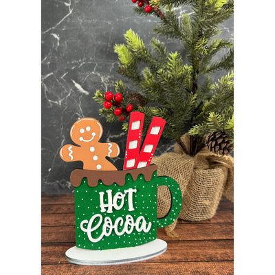 Hot Cocoa Gingerbread Stand Christmas Shelf Sitter   