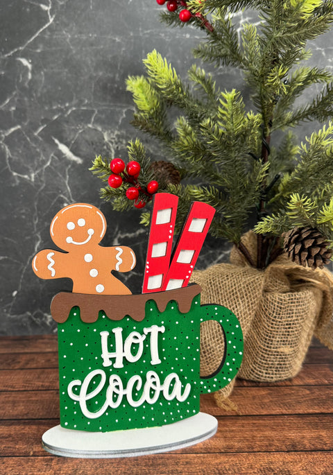 Hot Cocoa Gingerbread Stand Christmas Shelf Sitter   