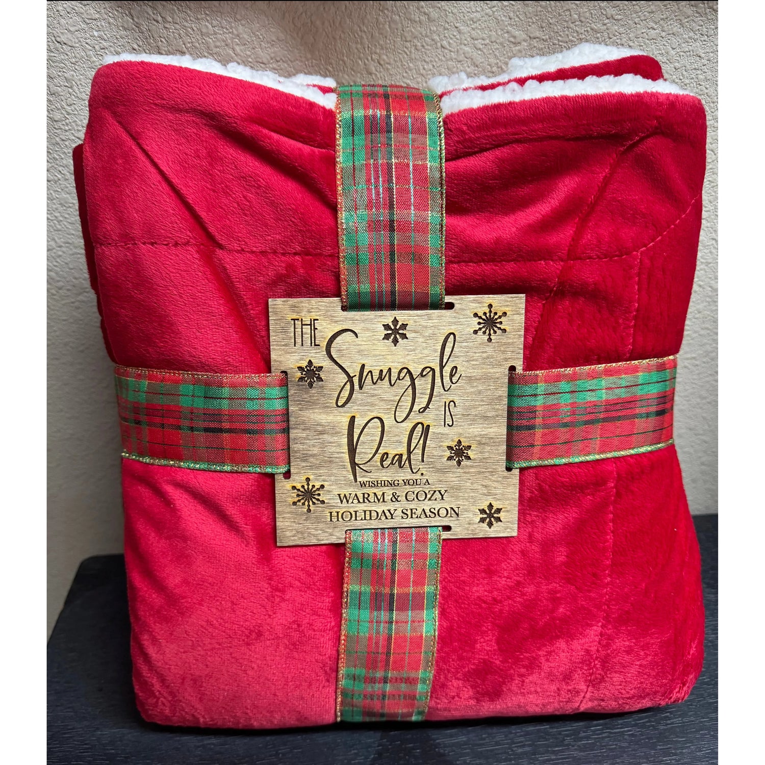The Snuggle is Real Blanket Christmas Blanket Red  - Sherpa 50" X 60"  