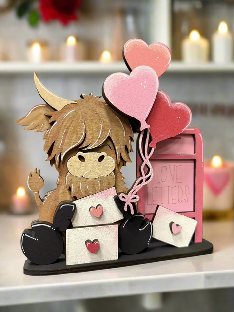 Highland Cow Love Letters Valentine