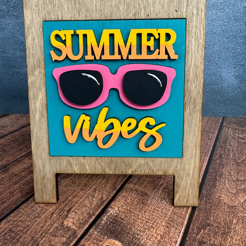 Summer Leaning Sandwich Board Tiles Summer Interchangeable Summer Vibes  