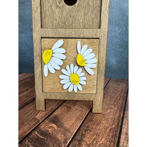 Daisy Flowers Leaning Sandwich Board Tiles - Set 5 PC Spring Interchangeable