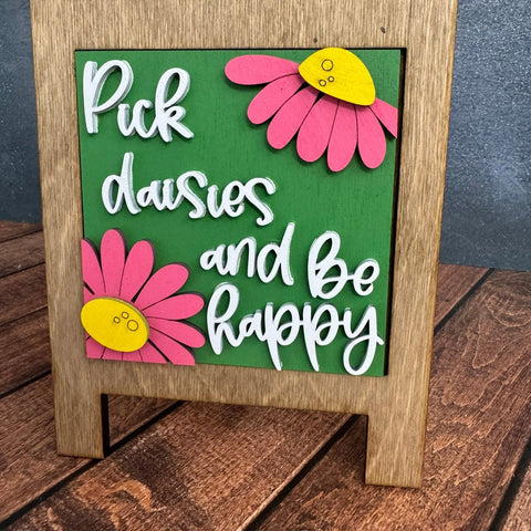 Daisy Flowers Leaning Sandwich Board Tiles Spring Interchangeable Pick Daises  