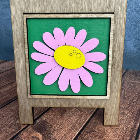 Daisy Flowers Leaning Sandwich Board Tiles Spring Interchangeable Pink Daises  