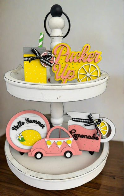 Lemonade Tiered Tray Summer Tiered Tray   