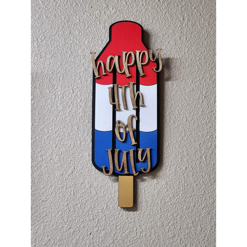 Happy 4th of July Popsicle Door hanger   