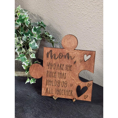 Mom’s Puzzle Piece Sign Table decor   