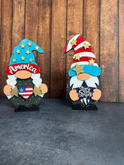 Patriotic Gnomes Summer Shelf Sitter Both  