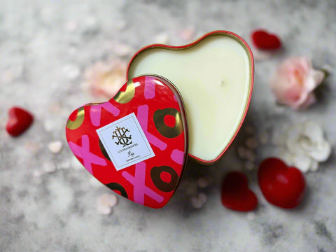 Rose Heart Candle Tin LUX Candle Holder