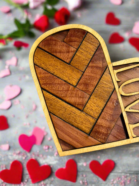 Heart Love Multi Wood Box