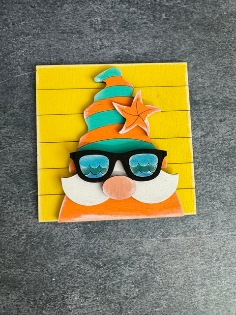 Summer Leaning Sandwich Board Tiles Summer Interchangeable Gnome  