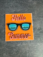 Summer Leaning Sandwich Board Tiles Summer Interchangeable Hello Summer  