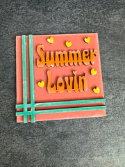 Summer Leaning Sandwich Board Tiles Summer Interchangeable Summer Lovin'  