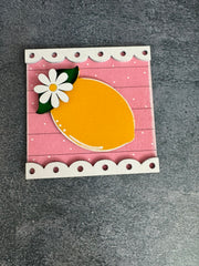 Summer Leaning Sandwich Board Tiles Summer Interchangeable Lemon  