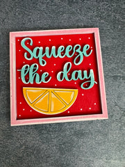 Summer Leaning Sandwich Board Tiles Summer Interchangeable Squeeze the Day  