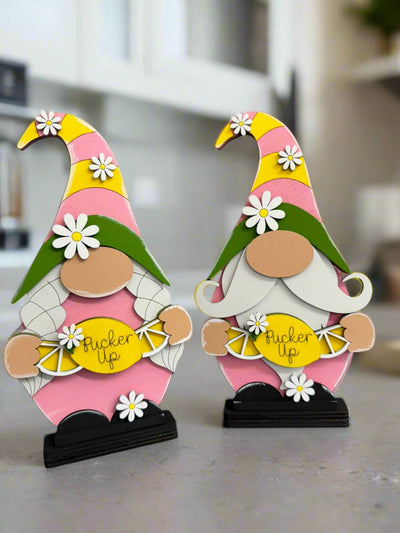 Lemonade Gnomes Summer Shelf Sitter Both  