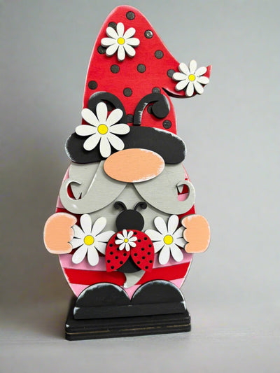 Ladybug Gnome Summer Shelf Sitter   