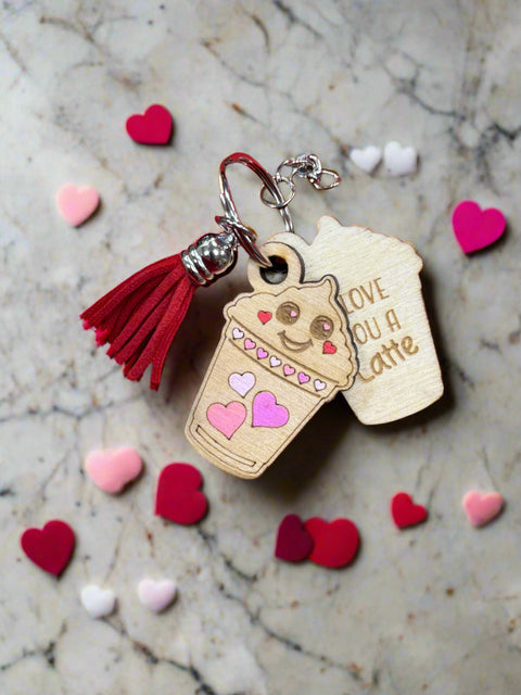 Valentine Key Chain Latte