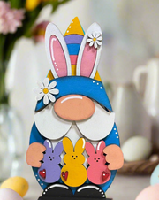 Bunny Gnome Shelf Sitter | Vibrant Colors Easter Home Decor | Cute Rabbit Figurine for Spring Decoration & Gift