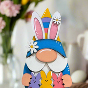 Bunny Gnome Shelf Sitter | Vibrant Colors Easter Home Decor | Cute Rabbit Figurine for Spring Decoration & Gift