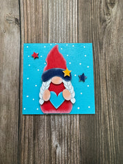 Patriotic Leaning Sandwich Board Tiles Sports Interchangeable Girl Gnome  
