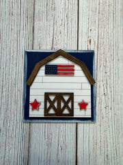 Patriotic Leaning Sandwich Board Tiles Sports Interchangeable Barn  