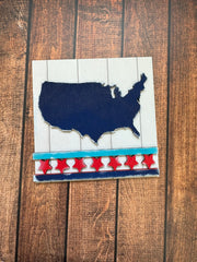 Patriotic Leaning Sandwich Board Tiles Sports Interchangeable America  