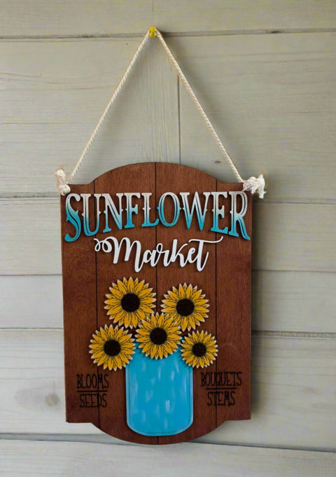Sunflower Market Sign Summer Hanger   