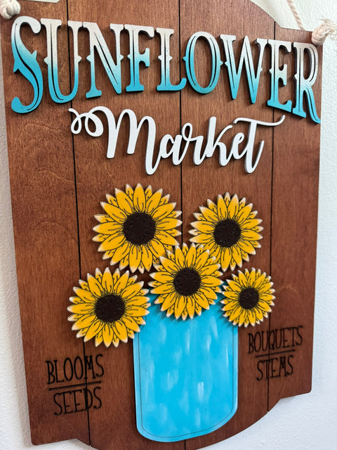 Sunflower Market Sign Summer Hanger   
