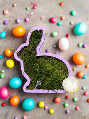 Pastel Moss Bunny Friends - Cute Spring Easter Decor for Home & Holiday Celebrations Purple