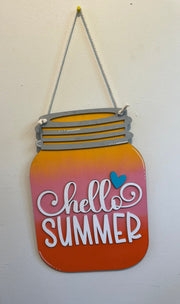 Hello Summer Mason Jar Hanger Summer Hanger   