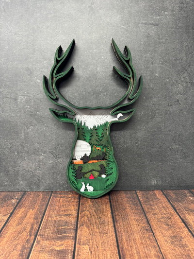 Deer Head Scene 3D Hanger   