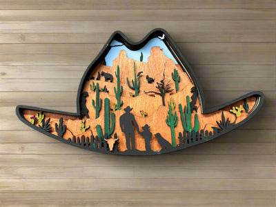 Cowboy Hat Scene 3D Hanger   