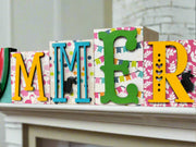 Summer Word Block Summer Shelf Sitter   