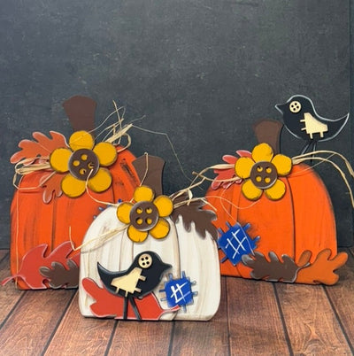 Fall Pumpkin Sunflowers & Crows    