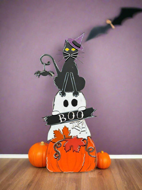 Pumpkin, Ghost & Cat Stand    