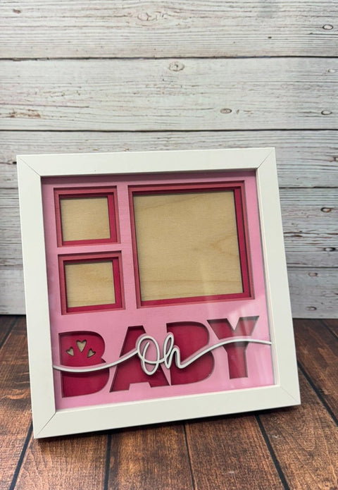 Baby Shadow Box  Oh Baby - Pink  