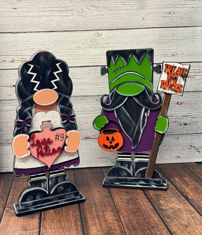 Frankenstein and Bride Gnomes  Both  