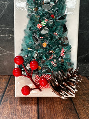 Candy Cane Christmas Tree Resin Frame Resin   