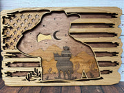 US Flag with Cowboy 3D Shelf Sitter 3D Shelf Sitter   