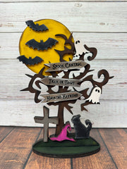 Spooky Halloween Tree Sign Halloween Decor   